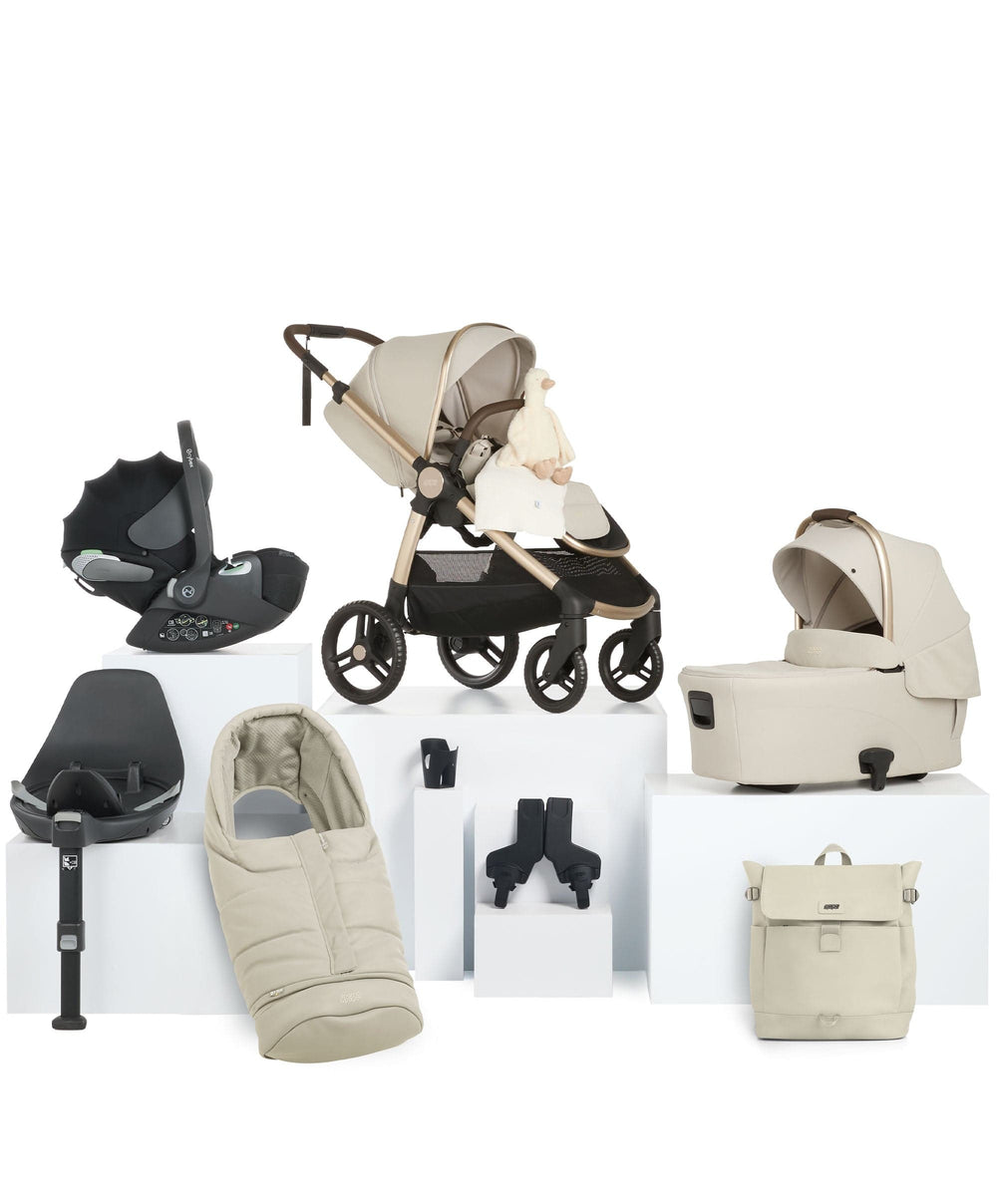 Mamas &amp; Papas Ocarro 2 Pushchair Bundle With Cybex Cloud T i-Size Plus Rotating Baby Car Seat &amp; Base (10 Pieces) - Shell