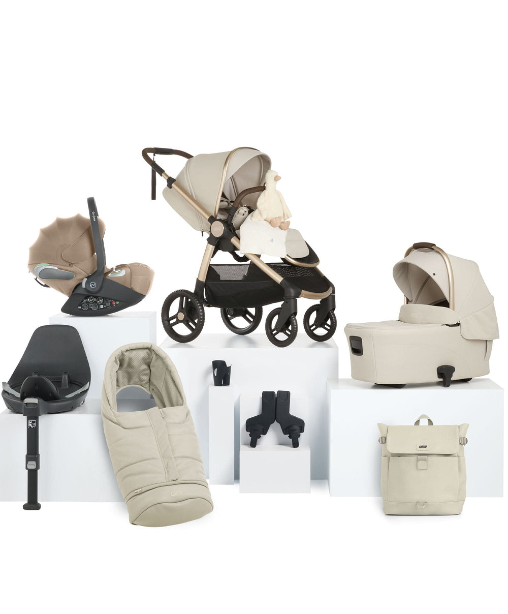 Mamas &amp; Papas Ocarro 2 Pushchair Bundle With Cybex Cloud T i-Size Plus Rotating Baby Car Seat &amp; Base (10 Pieces) - Shell