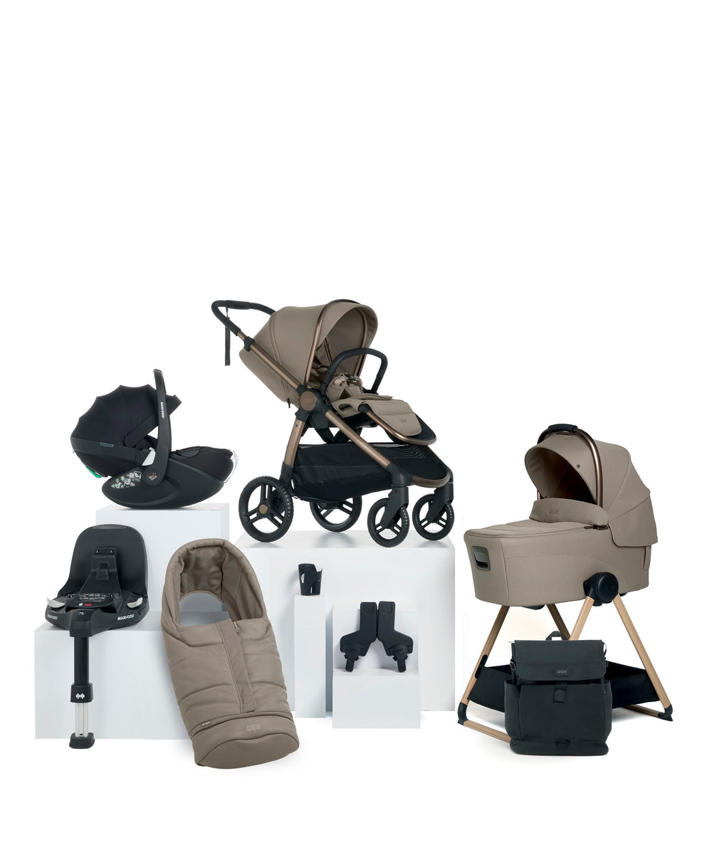 Mamas &amp; Papas Ocarro 2 Pushchair Bundle with Maxi-Cosi Slide Pro Car Seat &amp; Base (9 Pieces) - Oatmeal