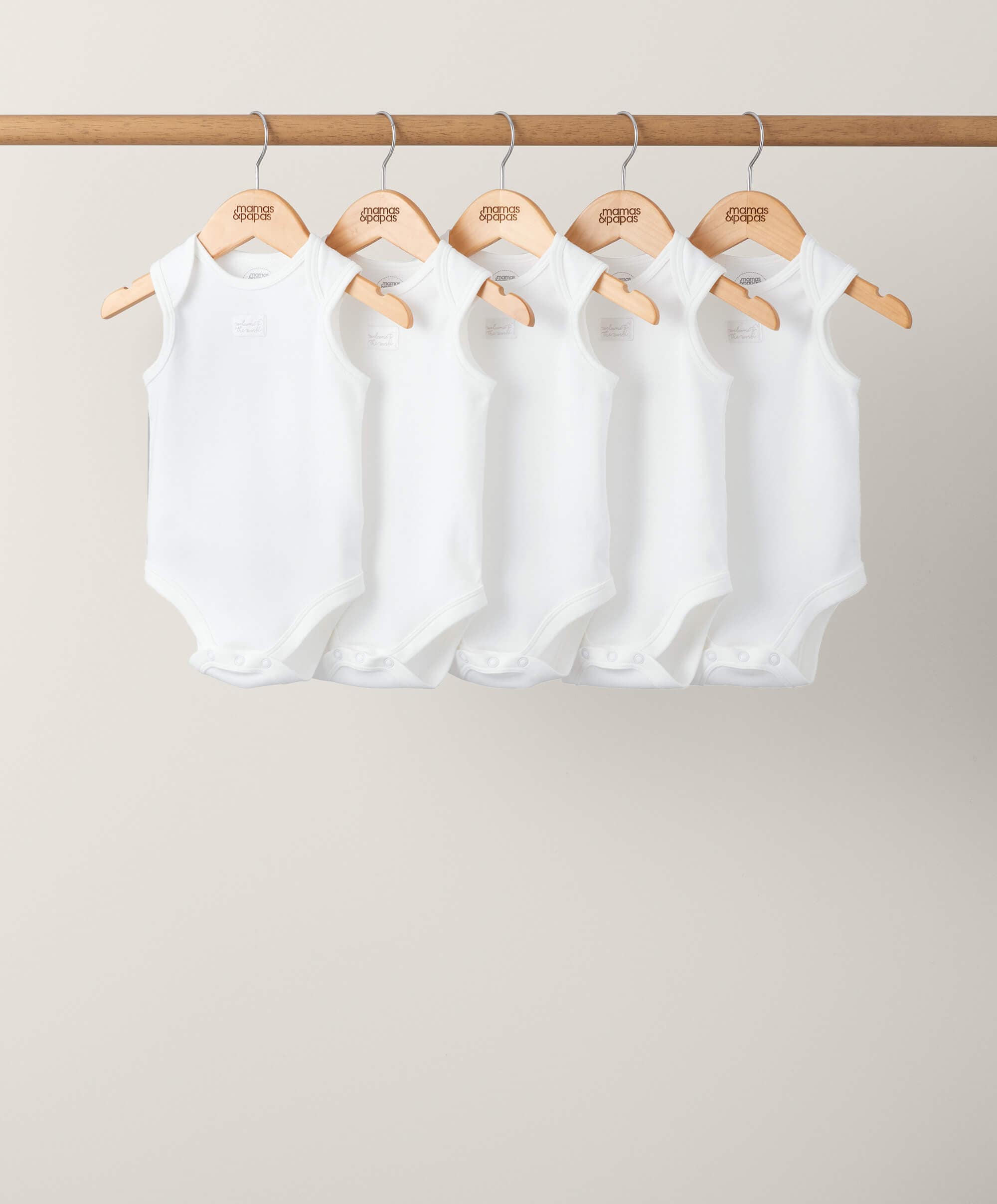 Organic Sleeveless Bodysuits (5 Pack) - White – Mamas & Papas IE