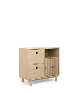 Mamas & Papas Oska Nursery Bundle With Lua Bedside Crib (6 Pieces) - Natural Oak