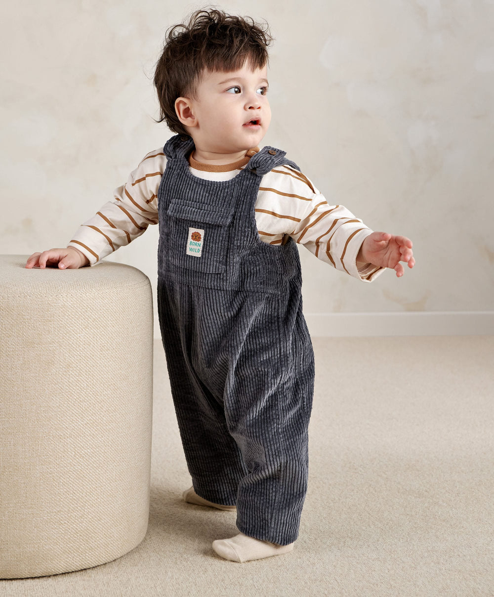 Mamas &amp; Papas Outfits &amp; Sets Blue Cord Dungarees &amp; Long Sleeve Top