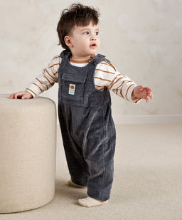 Mamas & Papas Outfits & Sets Blue Cord Dungarees & Long Sleeve Top