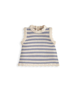 Mamas & Papas Outfits & Sets Blue Striped Knitted Top & Shorts