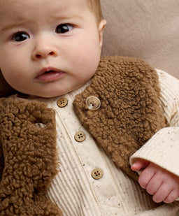 Mamas & Papas Outfits & Sets Borg Waistcoat with Bodysuit & Trousers Outfit