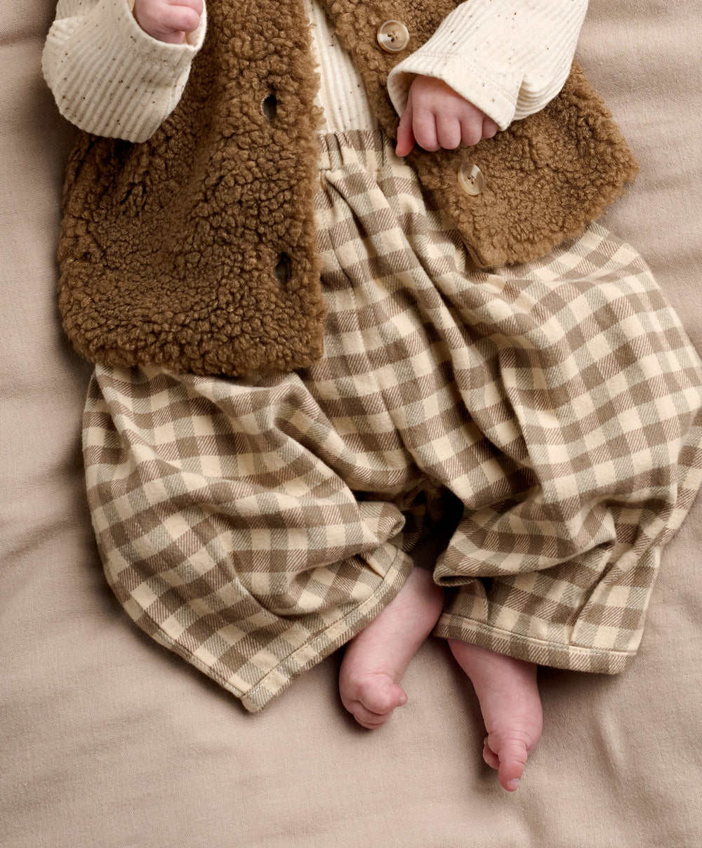 Mamas &amp; Papas Outfits &amp; Sets Borg Waistcoat with Bodysuit &amp; Trousers Outfit