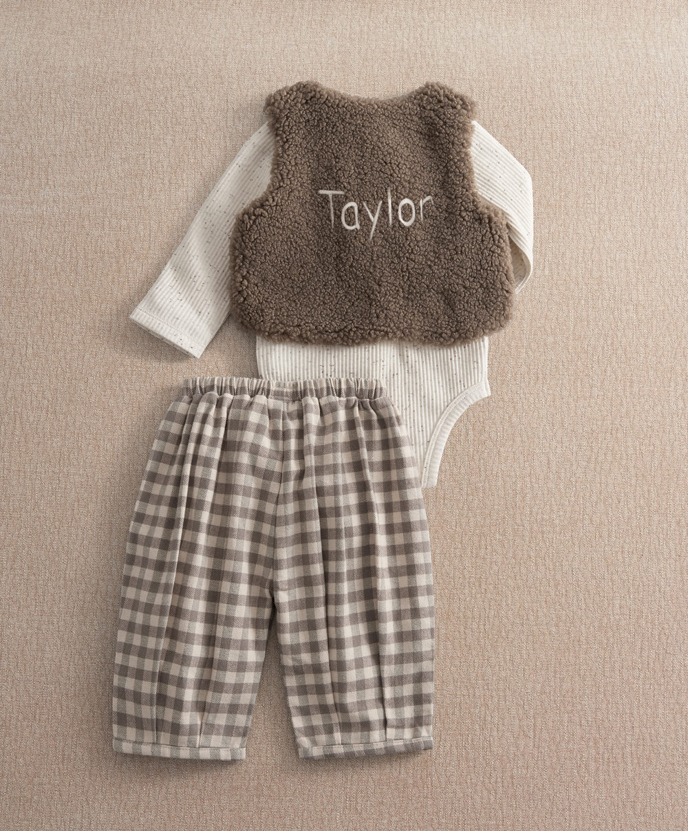 Mamas &amp; Papas Outfits &amp; Sets Borg Waistcoat with Bodysuit &amp; Trousers Outfit