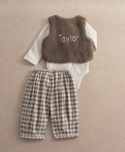 Mamas & Papas Outfits & Sets Borg Waistcoat with Bodysuit & Trousers Outfit