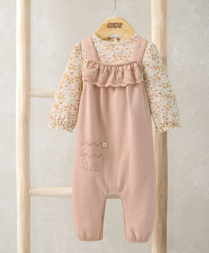 Mamas & Papas Outfits & Sets Broderie Dungarees & Bodysuit Outfit Set
