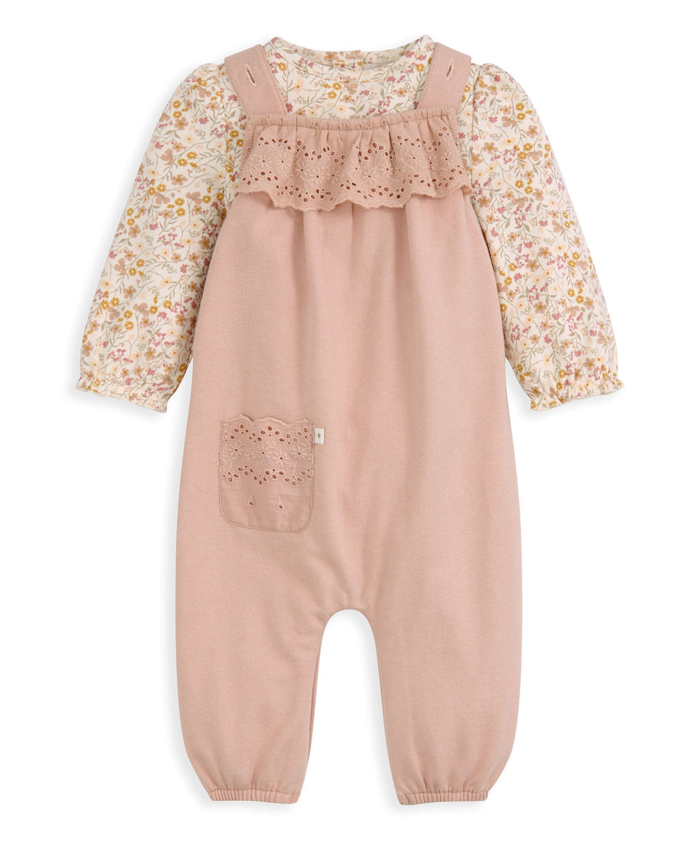 Mamas &amp; Papas Outfits &amp; Sets Broderie Dungarees &amp; Bodysuit Outfit Set