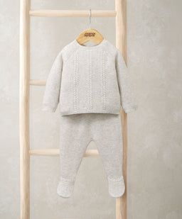 Mamas & Papas Outfits & Sets Cable Knit Top & Bottoms Set (2 Pieces) - Grey