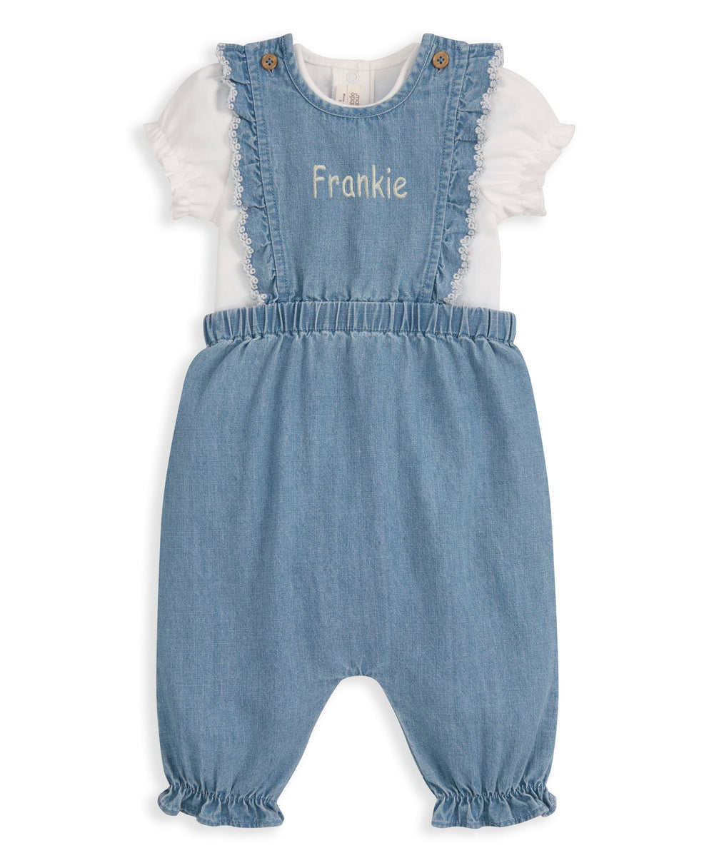Mamas &amp; Papas Outfits &amp; Sets Chambray Dungarees and Bodysuit