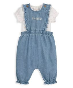 Mamas & Papas Outfits & Sets Chambray Dungarees and Bodysuit