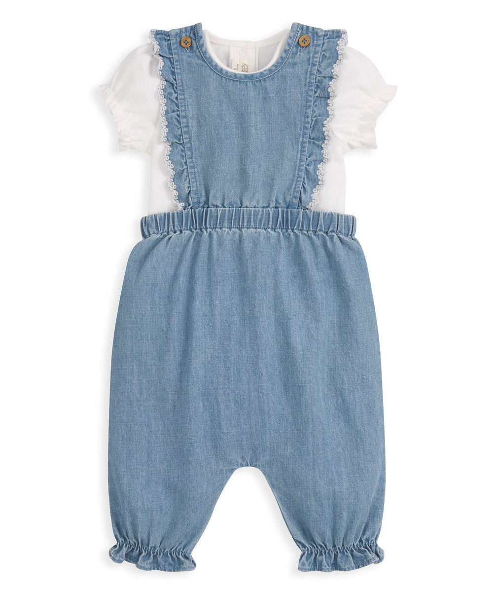 Mamas &amp; Papas Outfits &amp; Sets Chambray Dungarees &amp; Bodysuit