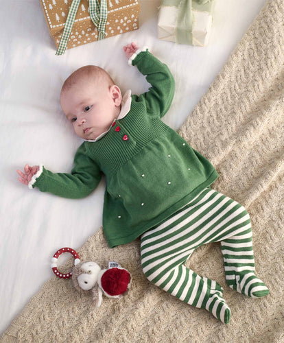 Mamas & Papas Outfits & Sets Christmas Elf Knit Top & Leggings