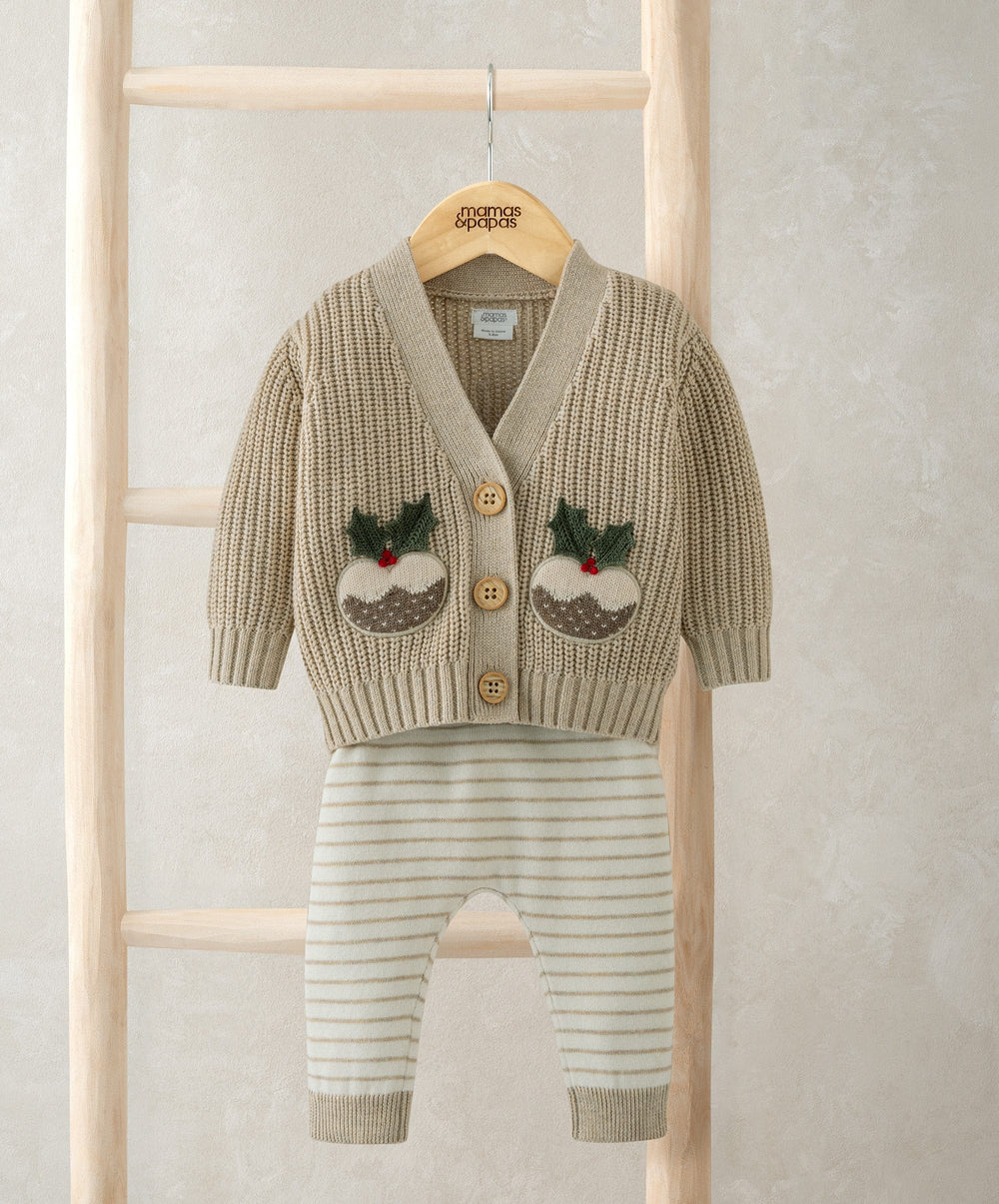 Mamas &amp; Papas Outfits &amp; Sets Christmas Little Pudding Knitted Outfit Set