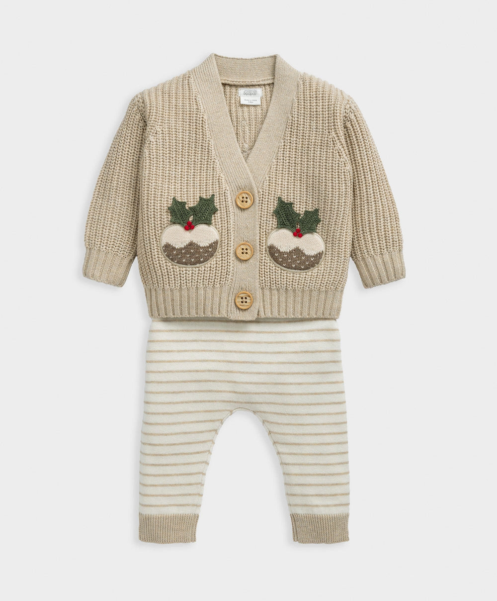 Mamas &amp; Papas Outfits &amp; Sets Christmas Little Pudding Knitted Outfit Set