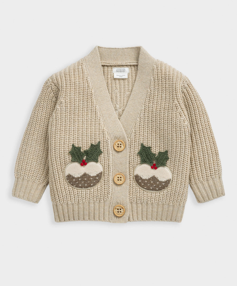 Mamas &amp; Papas Outfits &amp; Sets Christmas Little Pudding Knitted Outfit Set