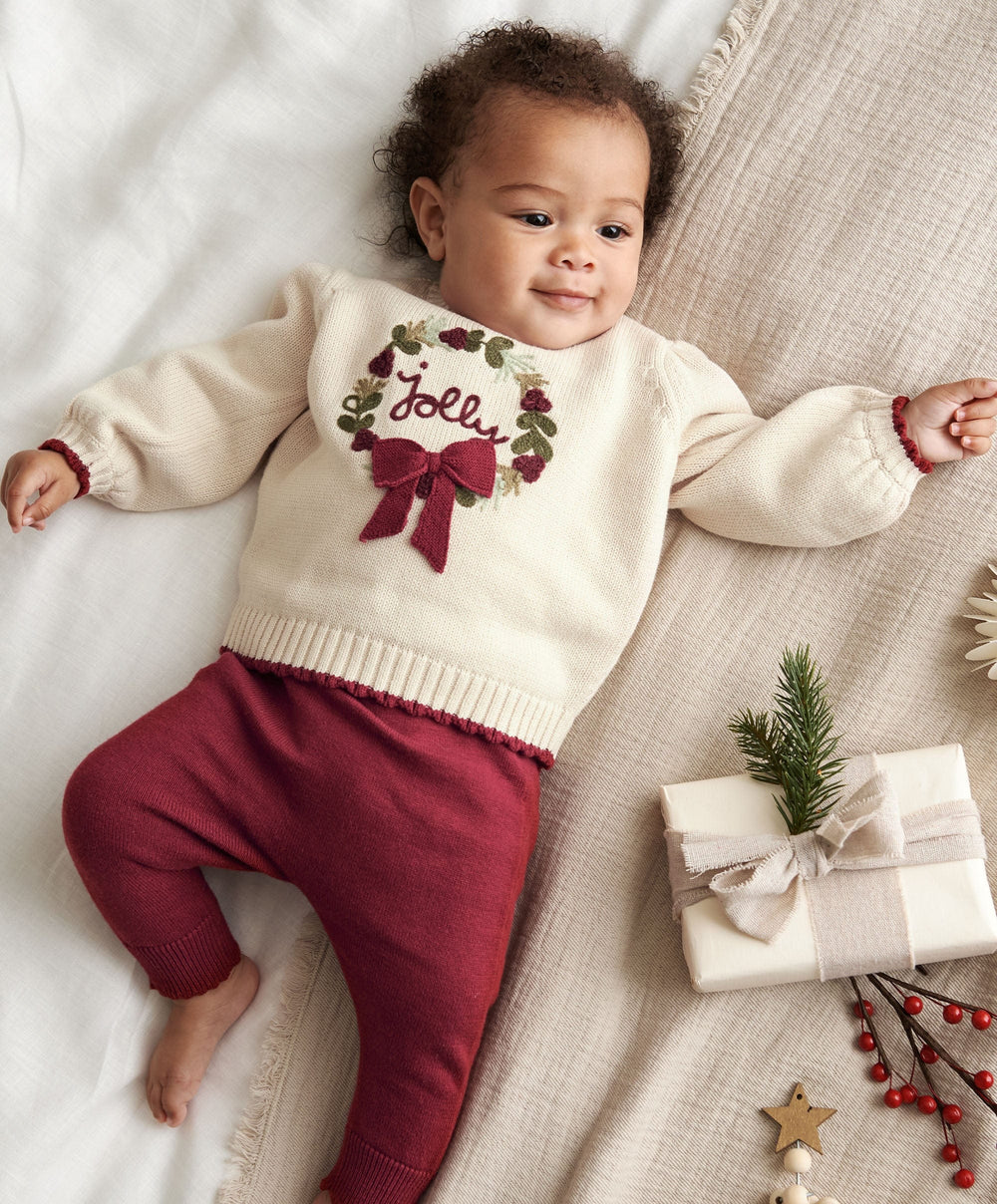 Mamas &amp; Papas Outfits &amp; Sets Christmas Wreath Top &amp; Leggings Outfit Set