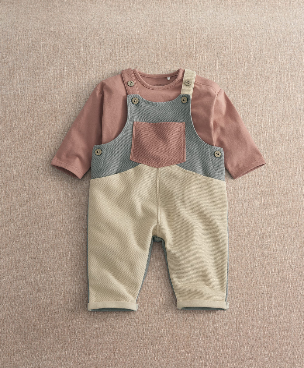 Mamas &amp; Papas Outfits &amp; Sets Colour Block Dungaree Outfit Set