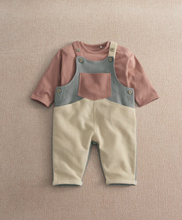 Mamas & Papas Outfits & Sets Colour Block Dungaree Outfit Set