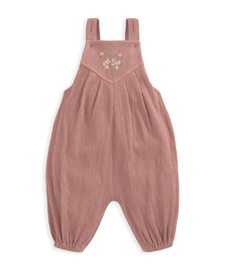 Mamas & Papas Outfits & Sets Crinkle Dungarees & Bodysuit Outfit Set - Pink