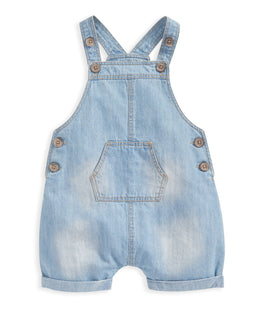 Mamas & Papas Outfits & Sets Denim Dungarees and White T Shirt - 2 Piece Set
