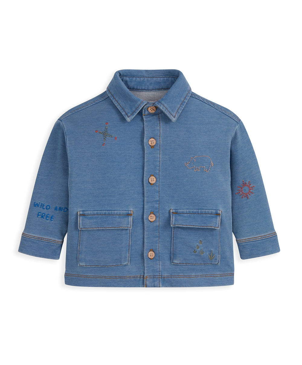 Mamas &amp; Papas Outfits &amp; Sets Denim Shacket &amp; T-Shirt