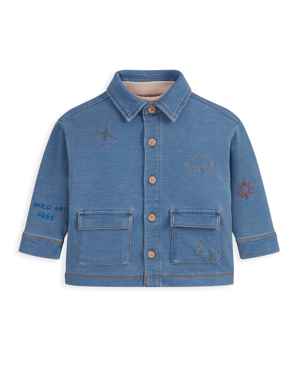 Mamas &amp; Papas Outfits &amp; Sets Denim Shacket &amp; T-Shirt