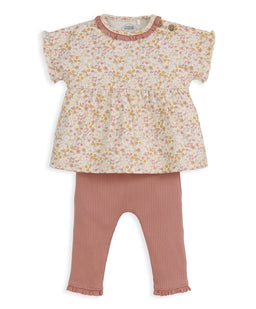 Mamas & Papas Outfits & Sets Ditsy T-Shirt & Leggings Outfit Set