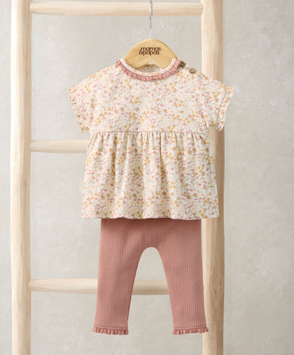 Mamas & Papas Outfits & Sets Ditsy T-Shirt & Leggings Outfit Set