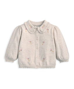 Mamas & Papas Outfits & Sets Embroidered Cardigan & Leggings Set with Scallop Detail (2 Pieces)
