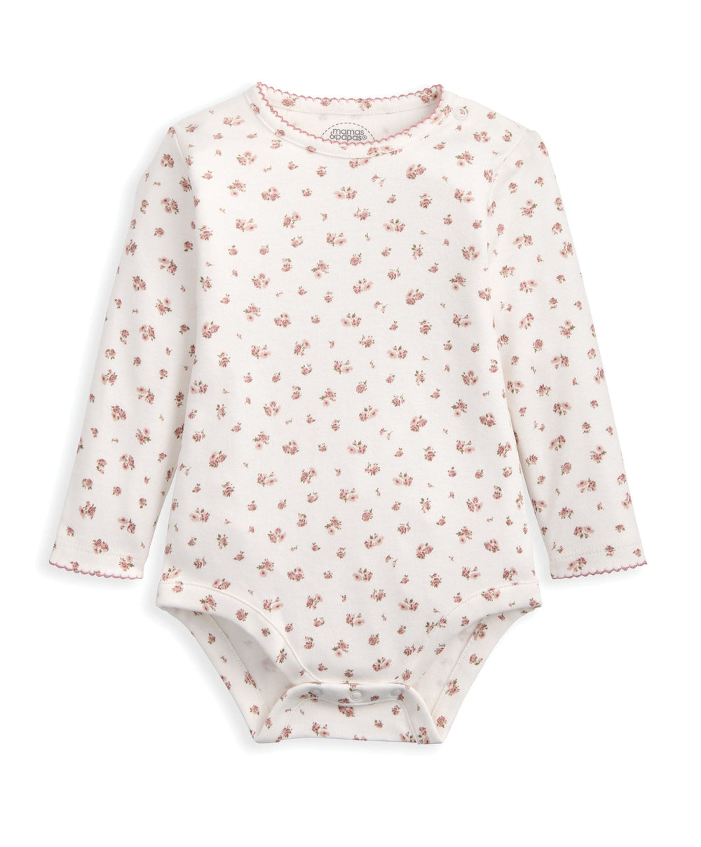 Mamas &amp; Papas Outfits &amp; Sets Embroidered Dungarees &amp; Bodysuit Set (2 Pieces) - Pink