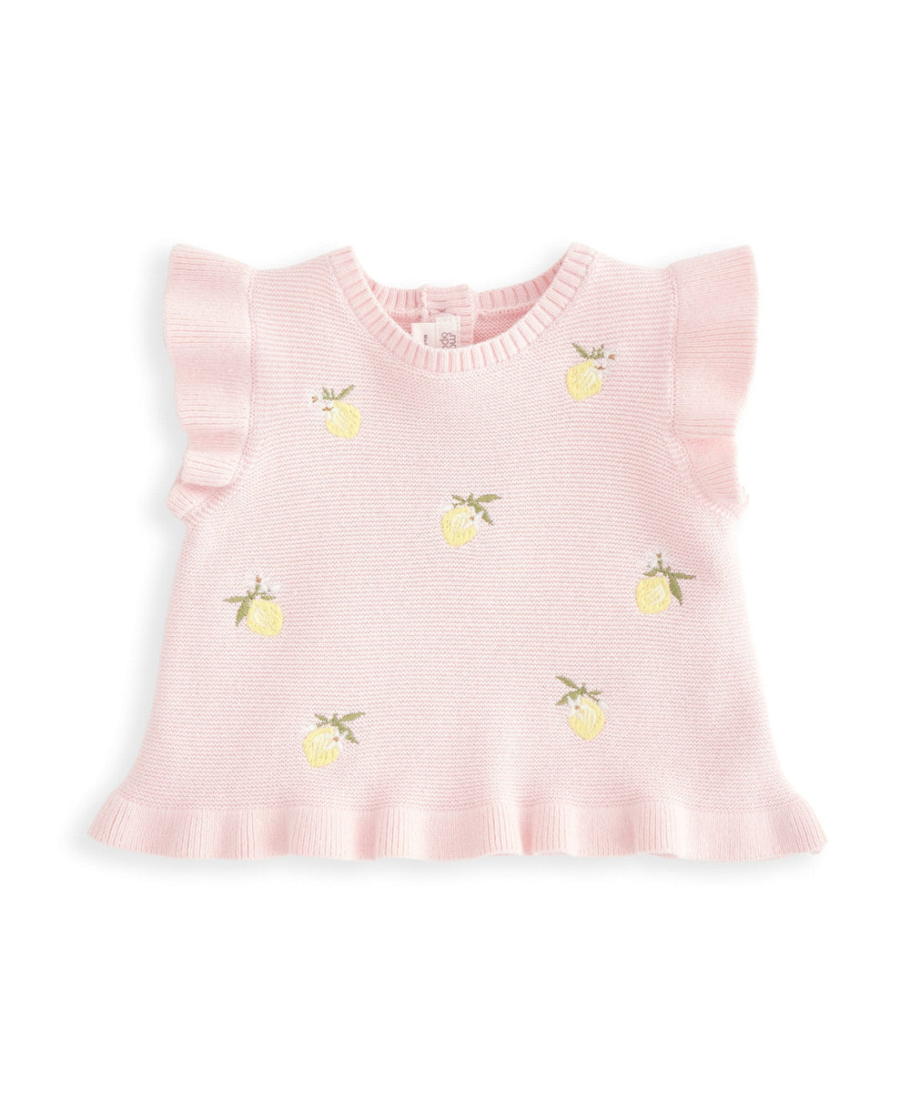 Mamas &amp; Papas Outfits &amp; Sets Embroidered Knit Top &amp; Shorts Set (2 Pieces) - Pink