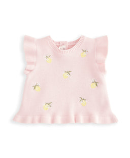 Mamas & Papas Outfits & Sets Embroidered Knit Top & Shorts Set (2 Pieces) - Pink