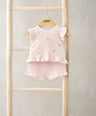 Mamas & Papas Outfits & Sets Embroidered Knit Top & Shorts Set (2 Pieces) - Pink
