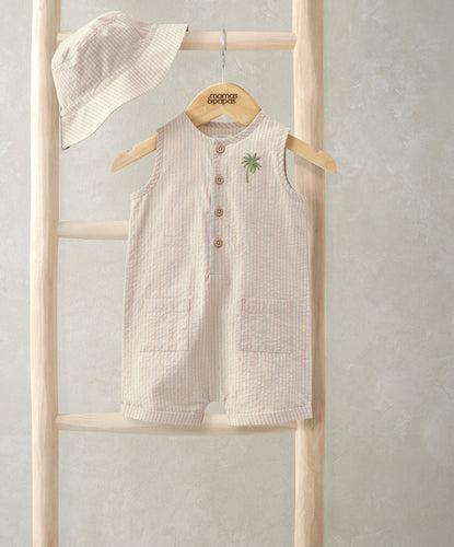 Mamas & Papas Outfits & Sets Embroidered Romper & Bucket Hat Set (2 Pieces) - Orange
