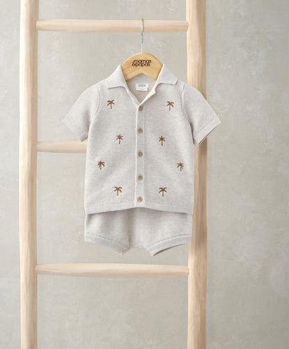 Mamas & Papas Outfits & Sets Embroidered Shirt & Shorts Set (2 Pieces) - Palm Tree