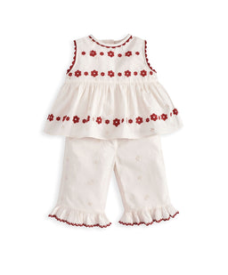 Mamas & Papas Outfits & Sets Embroidery Top & Trouser Set