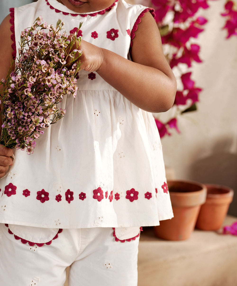 Mamas &amp; Papas Outfits &amp; Sets Embroidery Top &amp; Trouser Set