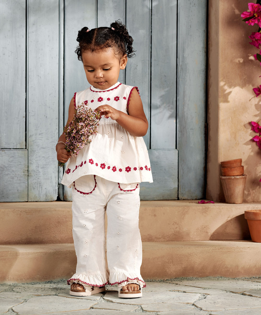 Mamas &amp; Papas Outfits &amp; Sets Embroidery Top &amp; Trouser Set