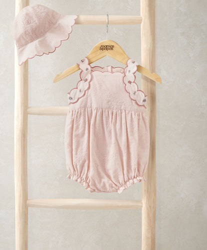 Mamas & Papas Outfits & Sets French Pink Romper & Sun Hat