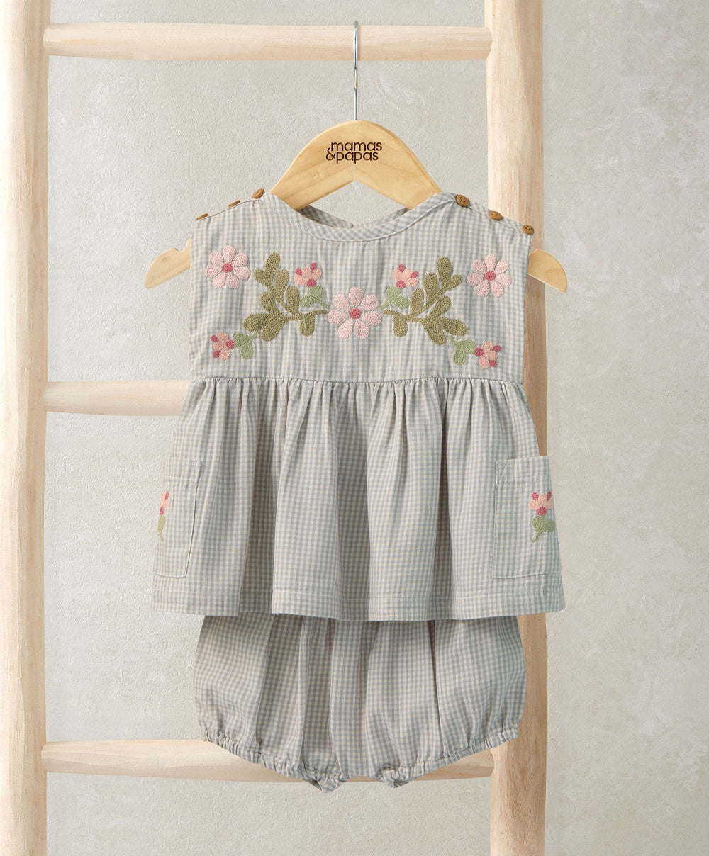 Mamas &amp; Papas Outfits &amp; Sets Gingham Top &amp; Shorts Outfit Set