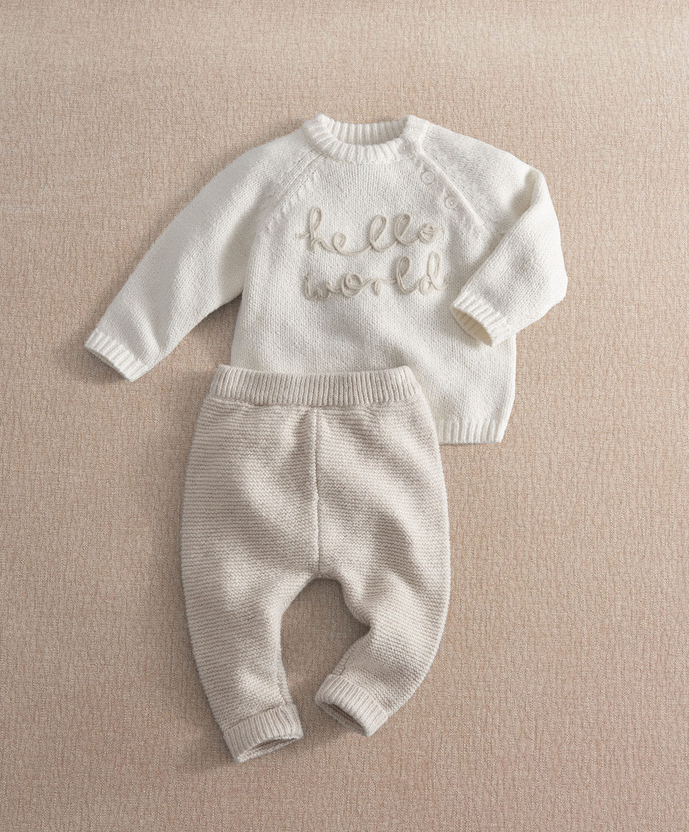Mamas &amp; Papas Outfits &amp; Sets Hello World Knit Set (2 Piece)