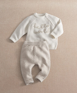 Mamas & Papas Outfits & Sets Hello World Knit Set (2 Piece)