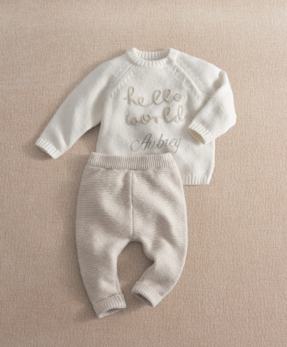 Mamas &amp; Papas Outfits &amp; Sets Hello World Knit Set (2 Piece)
