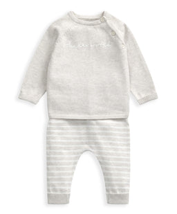 Mamas & Papas Outfits & Sets Hello World Knit Set (2 Piece) - White