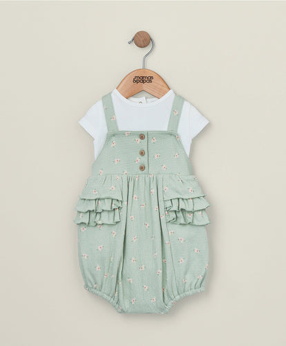 Mamas & Papas Outfits & Sets Hibiscus Shortsleeve Bodysuit & Romper Outfit Set