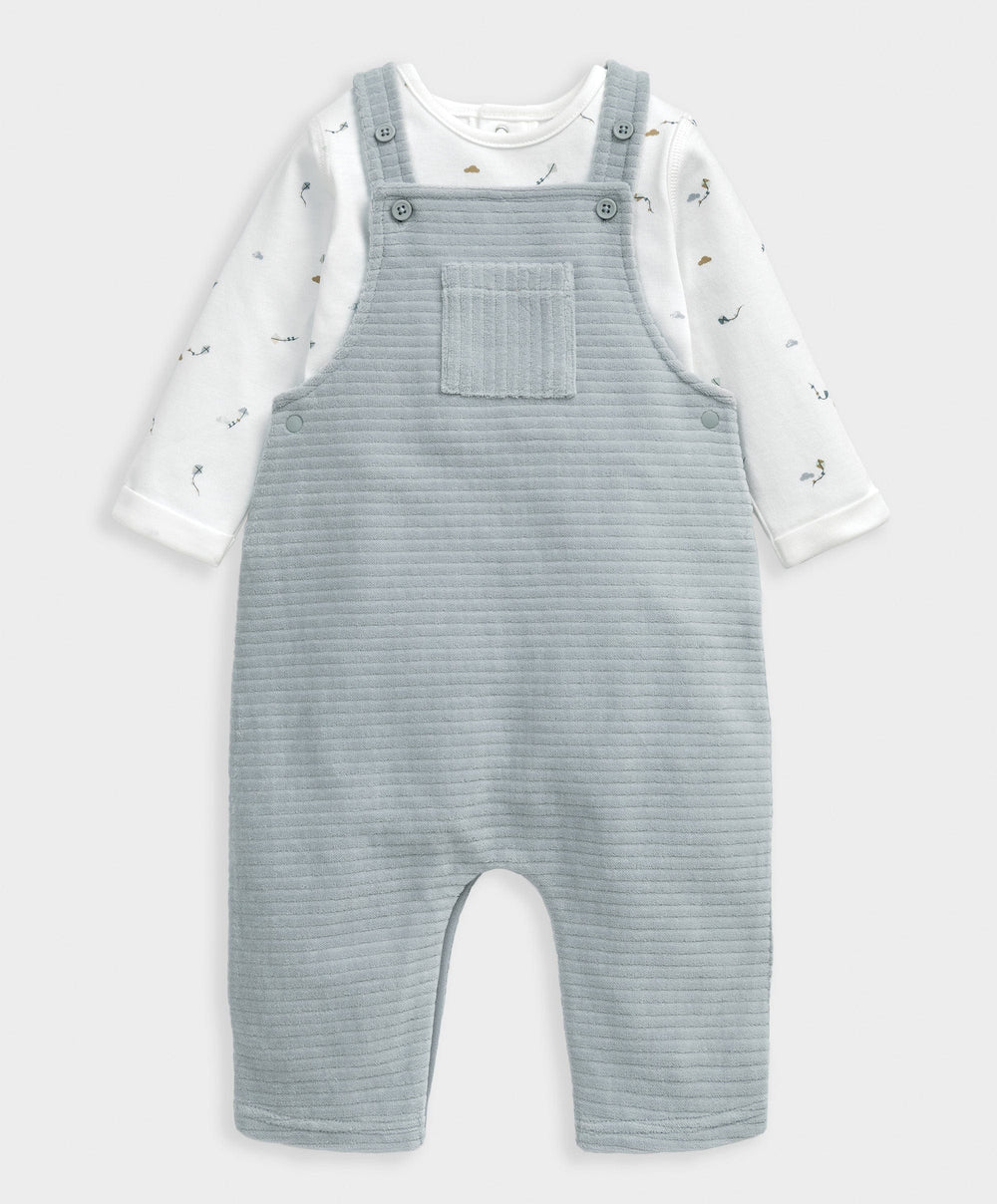 Mamas &amp; Papas Outfits &amp; Sets Kite Print Bodysuit &amp; Velour Dungarees Set