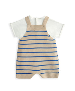 Mamas & Papas Outfits & Sets Knitted Dungarees & T-Shirt Set